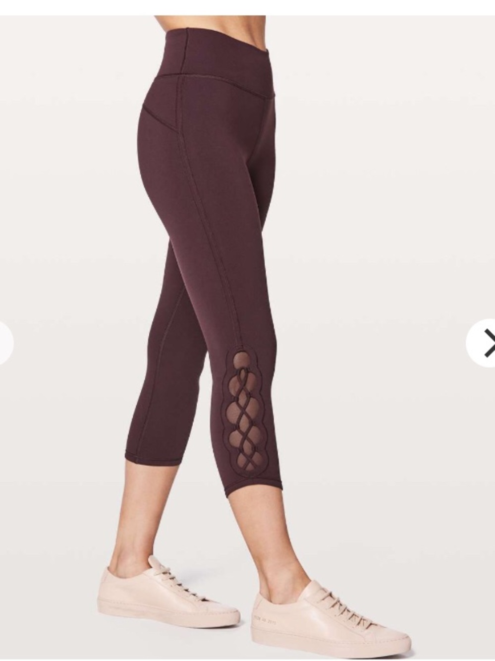 Lululemon Tied To It Crop Leggings 21" Black Cherry sz 8